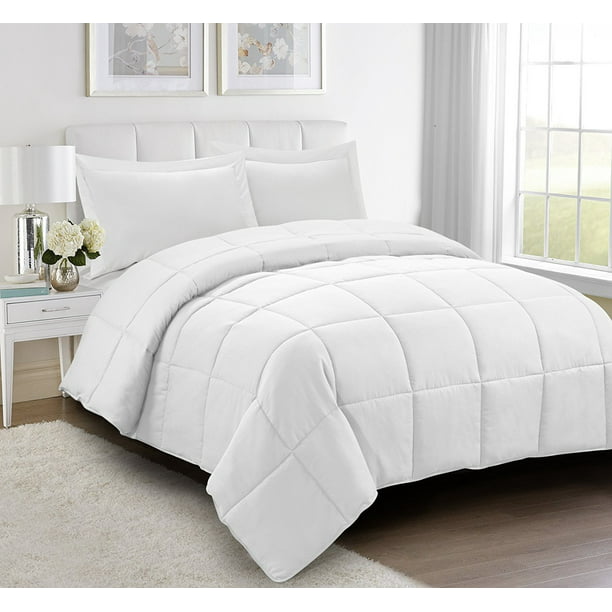 Details about  / All Season Reversible Comforter Medium Warmth Hypoallergenic Box-Stitched Duvets